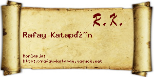 Rafay Katapán névjegykártya
